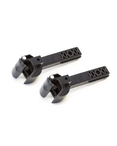pair of 1.5" Scale Plastic Sprung Long Shank Couplers (black)