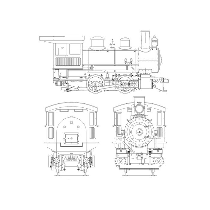 Allen Models: Y-8/35 0-4-0 Yard Engine Complete Drawing Set