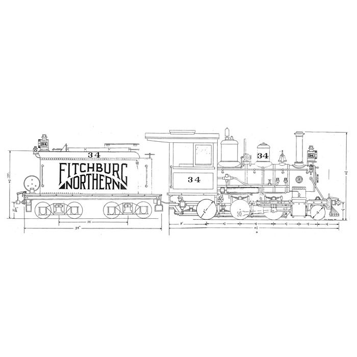 Allen Models: FN 8-22 Fitchburg Northern Complete Drawing Set